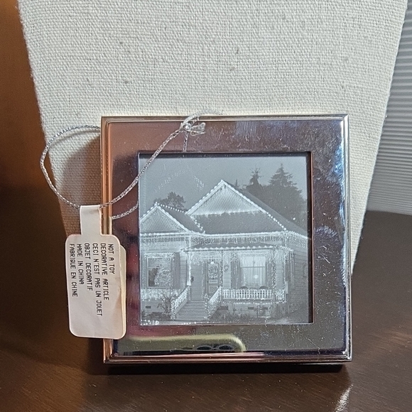 RESTORATION HARDWARE SILVER TONE PICTURE FRAME TREE ORNAMENT - Picture 1 of 5